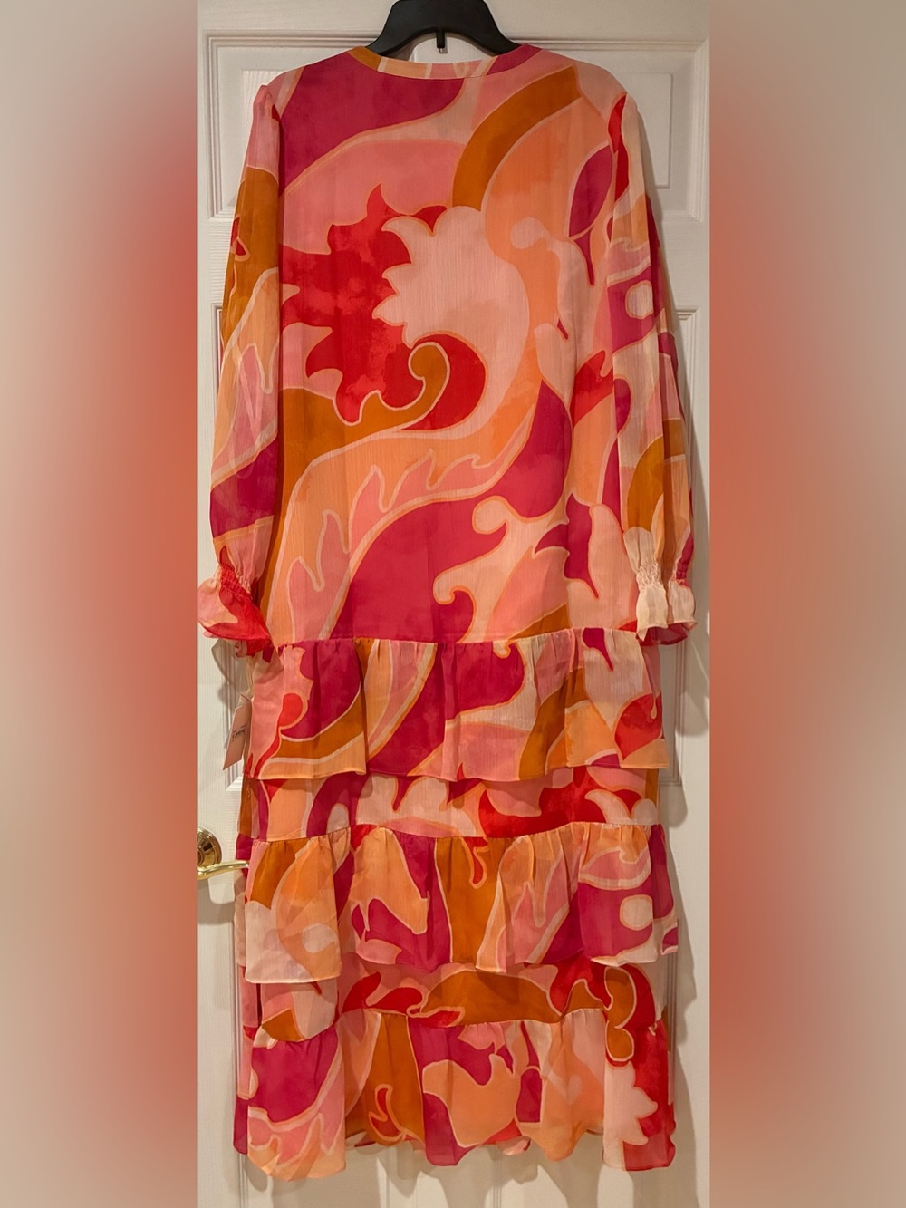Donna Morgan printed floral tiered dress NWT - Picture 2 of 8